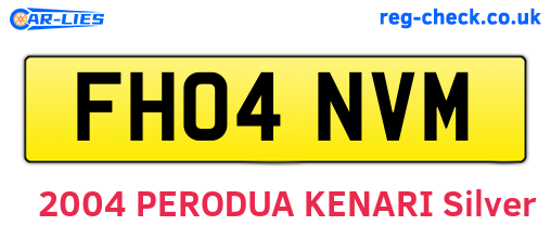 FH04NVM are the vehicle registration plates.