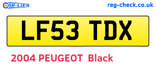LF53TDX are the vehicle registration plates.