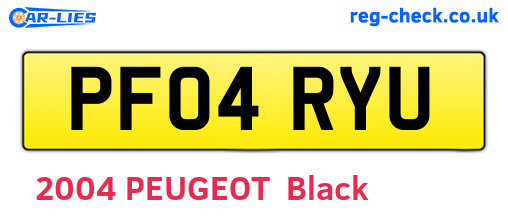 PF04RYU are the vehicle registration plates.