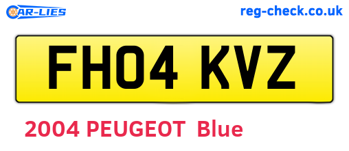 FH04KVZ are the vehicle registration plates.