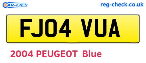 FJ04VUA are the vehicle registration plates.