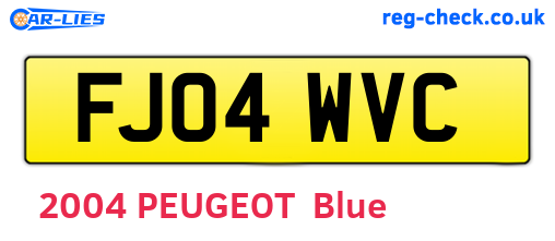 FJ04WVC are the vehicle registration plates.