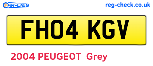 FH04KGV are the vehicle registration plates.