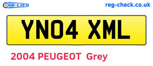YN04XML are the vehicle registration plates.