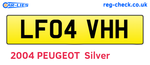 LF04VHH are the vehicle registration plates.