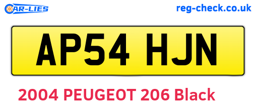 AP54HJN are the vehicle registration plates.