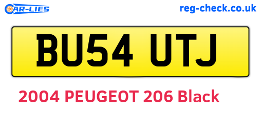 BU54UTJ are the vehicle registration plates.