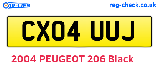 CX04UUJ are the vehicle registration plates.