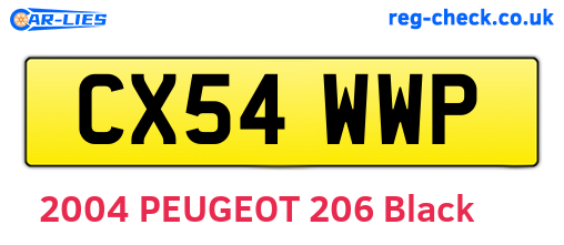 CX54WWP are the vehicle registration plates.