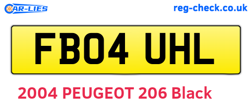 FB04UHL are the vehicle registration plates.