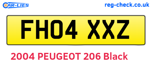 FH04XXZ are the vehicle registration plates.