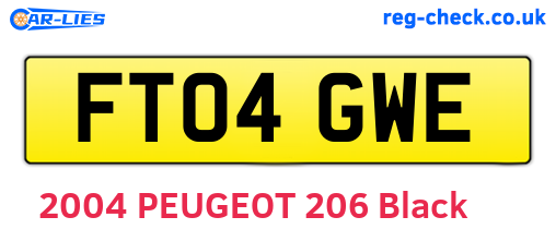 FT04GWE are the vehicle registration plates.