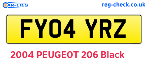 FY04YRZ are the vehicle registration plates.