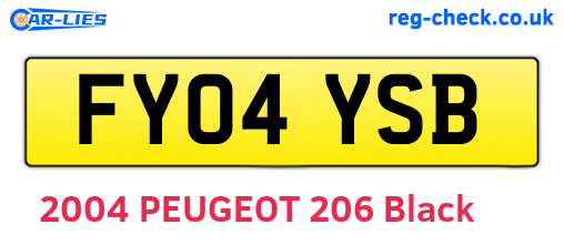 FY04YSB are the vehicle registration plates.