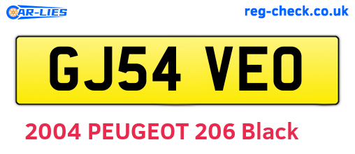 GJ54VEO are the vehicle registration plates.