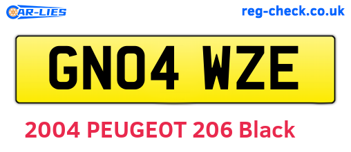 GN04WZE are the vehicle registration plates.