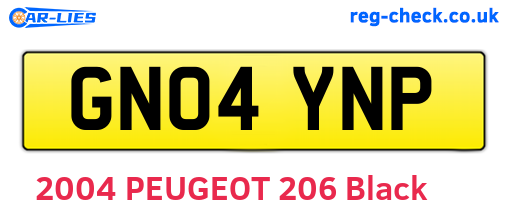 GN04YNP are the vehicle registration plates.