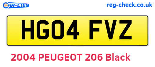 HG04FVZ are the vehicle registration plates.