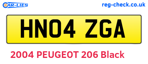 HN04ZGA are the vehicle registration plates.