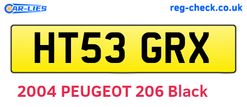 HT53GRX are the vehicle registration plates.