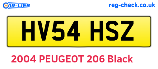 HV54HSZ are the vehicle registration plates.