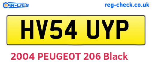 HV54UYP are the vehicle registration plates.