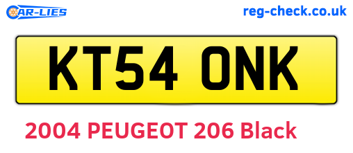 KT54ONK are the vehicle registration plates.