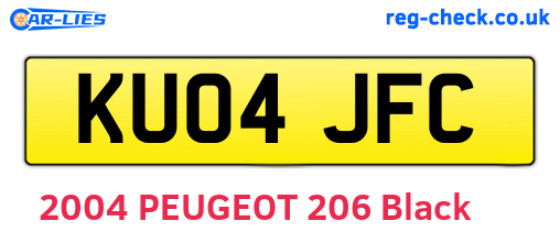 KU04JFC are the vehicle registration plates.