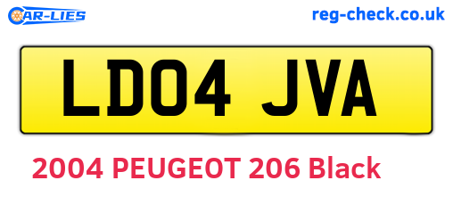 LD04JVA are the vehicle registration plates.