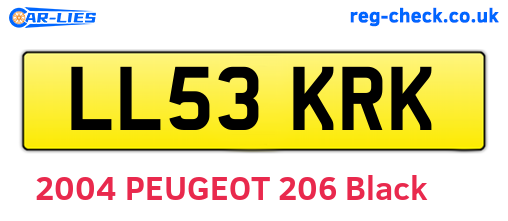 LL53KRK are the vehicle registration plates.