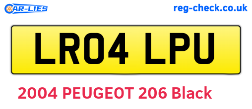 LR04LPU are the vehicle registration plates.