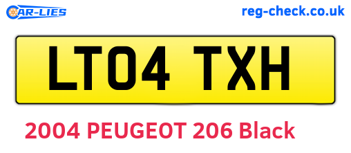 LT04TXH are the vehicle registration plates.