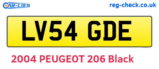 LV54GDE are the vehicle registration plates.