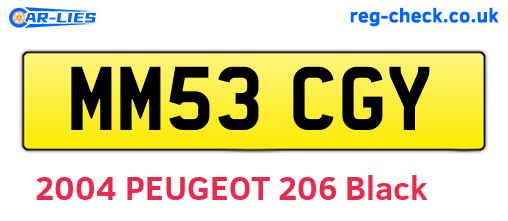 MM53CGY are the vehicle registration plates.