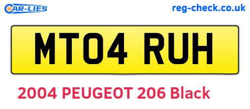 MT04RUH are the vehicle registration plates.