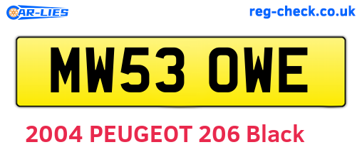 MW53OWE are the vehicle registration plates.