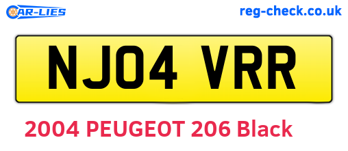 NJ04VRR are the vehicle registration plates.