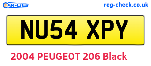 NU54XPY are the vehicle registration plates.