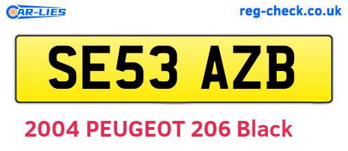 SE53AZB are the vehicle registration plates.