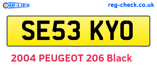 SE53KYO are the vehicle registration plates.
