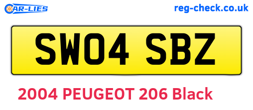 SW04SBZ are the vehicle registration plates.