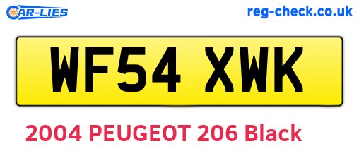 WF54XWK are the vehicle registration plates.