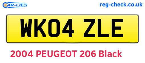 WK04ZLE are the vehicle registration plates.