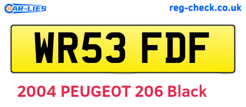 WR53FDF are the vehicle registration plates.