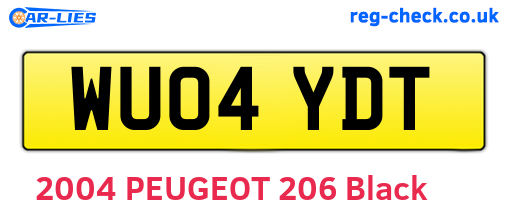 WU04YDT are the vehicle registration plates.