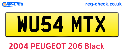 WU54MTX are the vehicle registration plates.