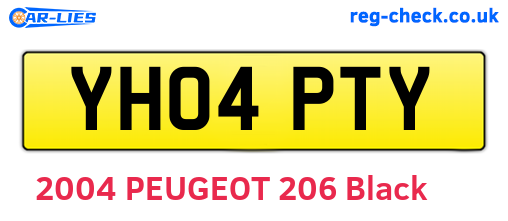 YH04PTY are the vehicle registration plates.