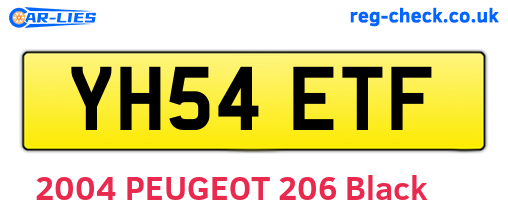 YH54ETF are the vehicle registration plates.