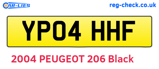 YP04HHF are the vehicle registration plates.