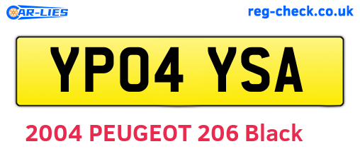 YP04YSA are the vehicle registration plates.